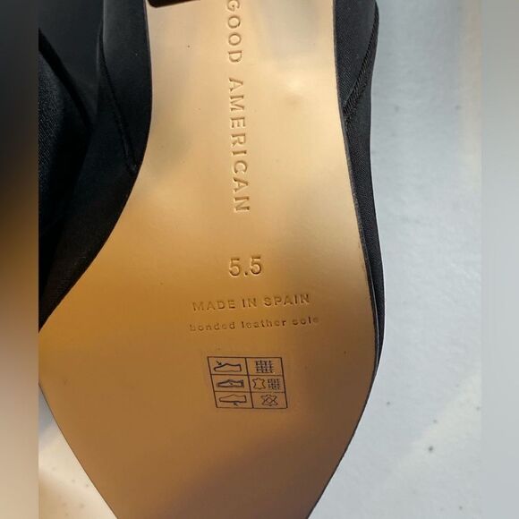 NIB Good American Women’s Black Scuba Neoprene Kickstand Heel Boots - Size 5.5 - Picture 4 of 13